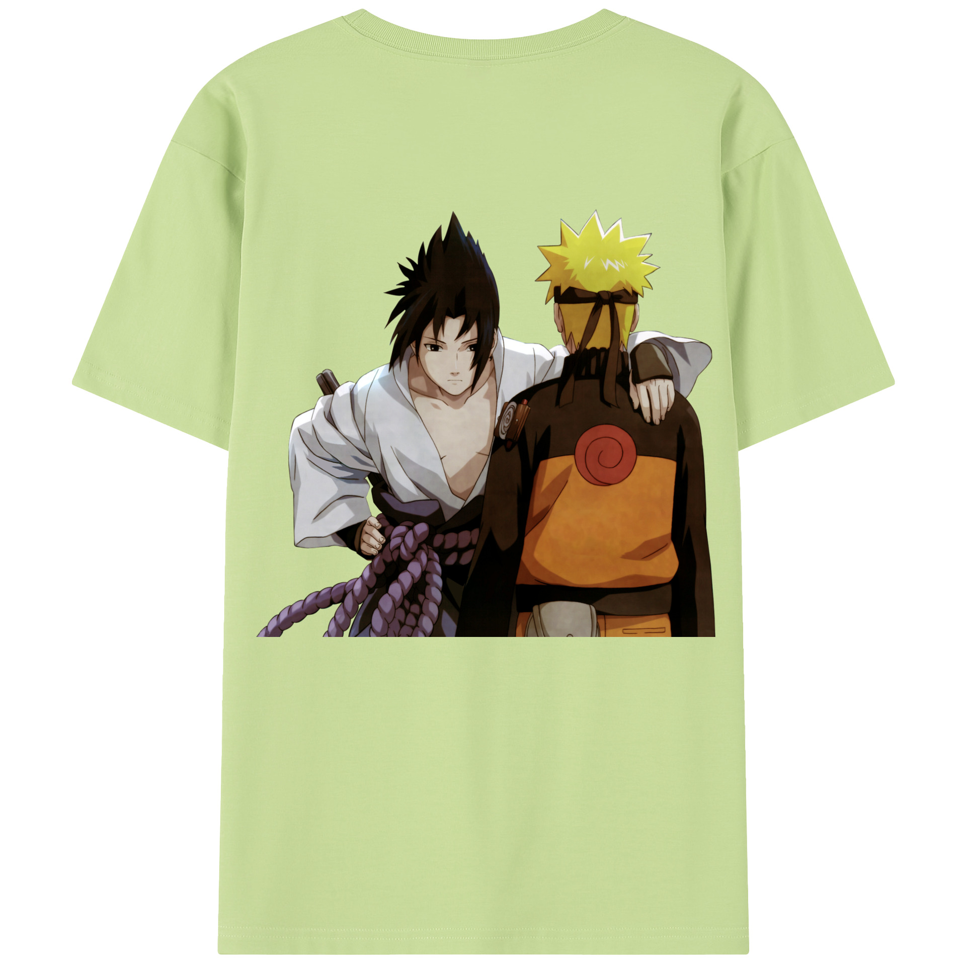 （画像用） NARUTO -ナルト- うちは サスケ Uchiha Sasuke 綿100％半袖Tシャツ（背面プリント）